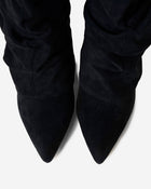 Ottilie | Black Slouchy Suede Knee High Boots