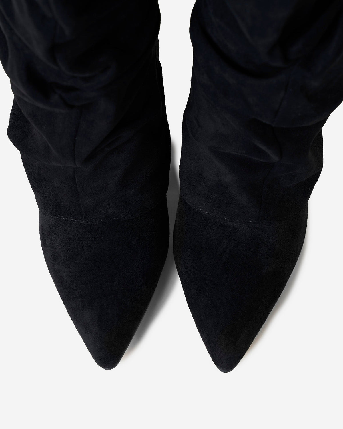 Ottilie | Black Slouchy Suede Knee High Boots