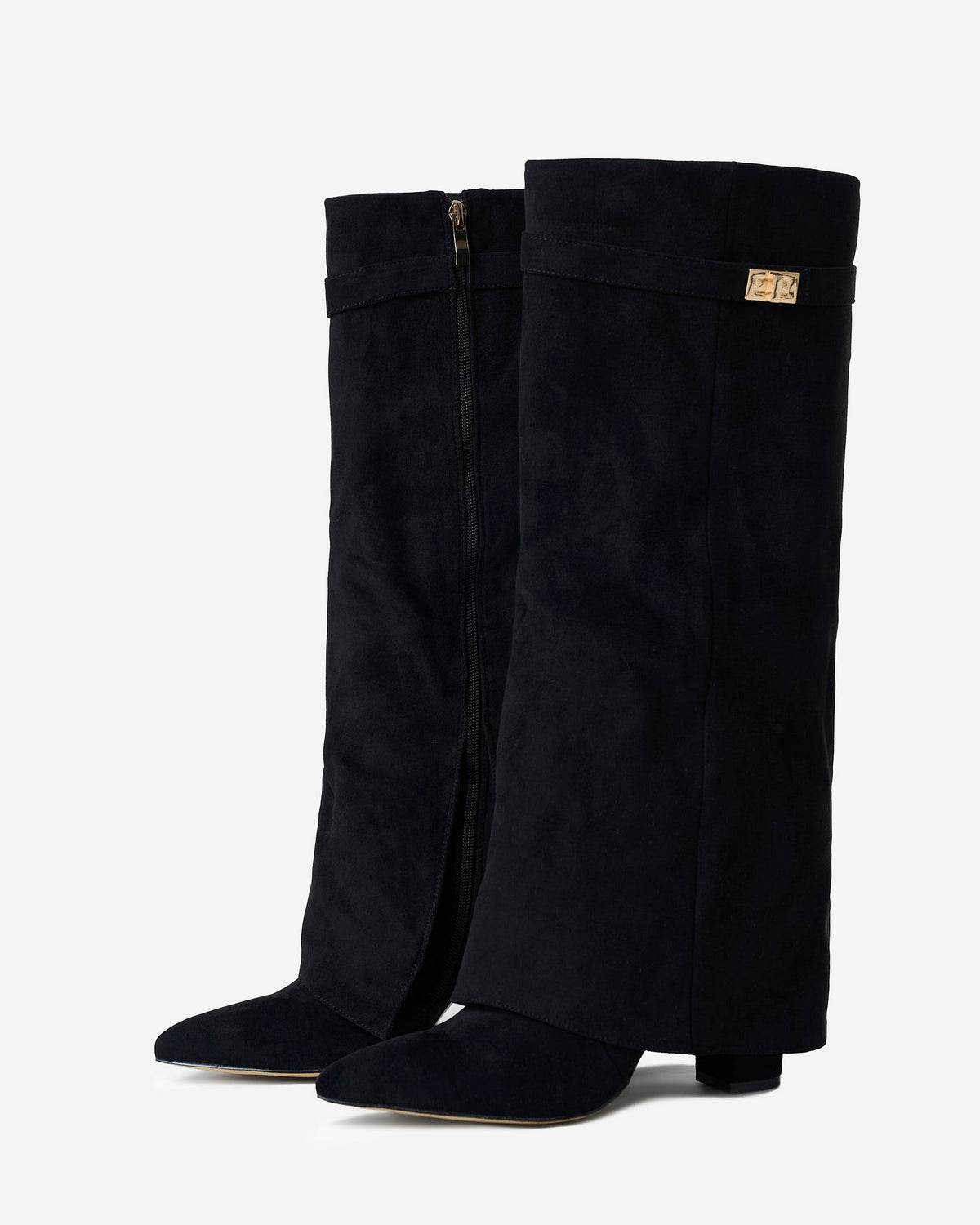 Delphine | Black Suede Knee High Boots
