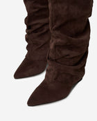 Marielle | Dark Brown Slouchy Suede Knee High Boots
