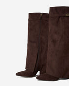 Margot | Dark Brown Suede Knee High Boots