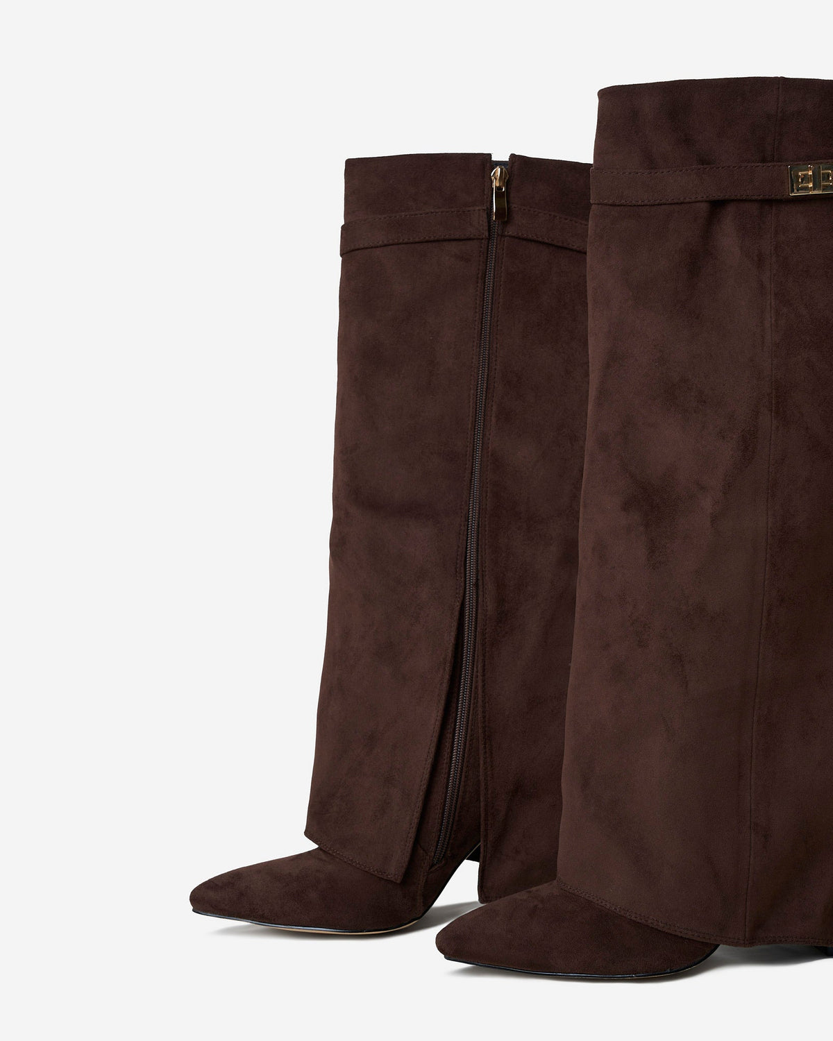 Margot | Dark Brown Suede Knee High Boots