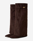 Margot | Dark Brown Suede Knee High Boots