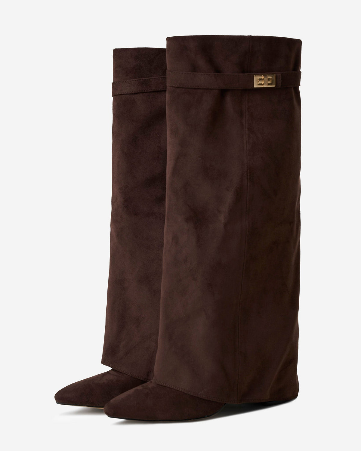Margot | Dark Brown Suede Knee High Boots