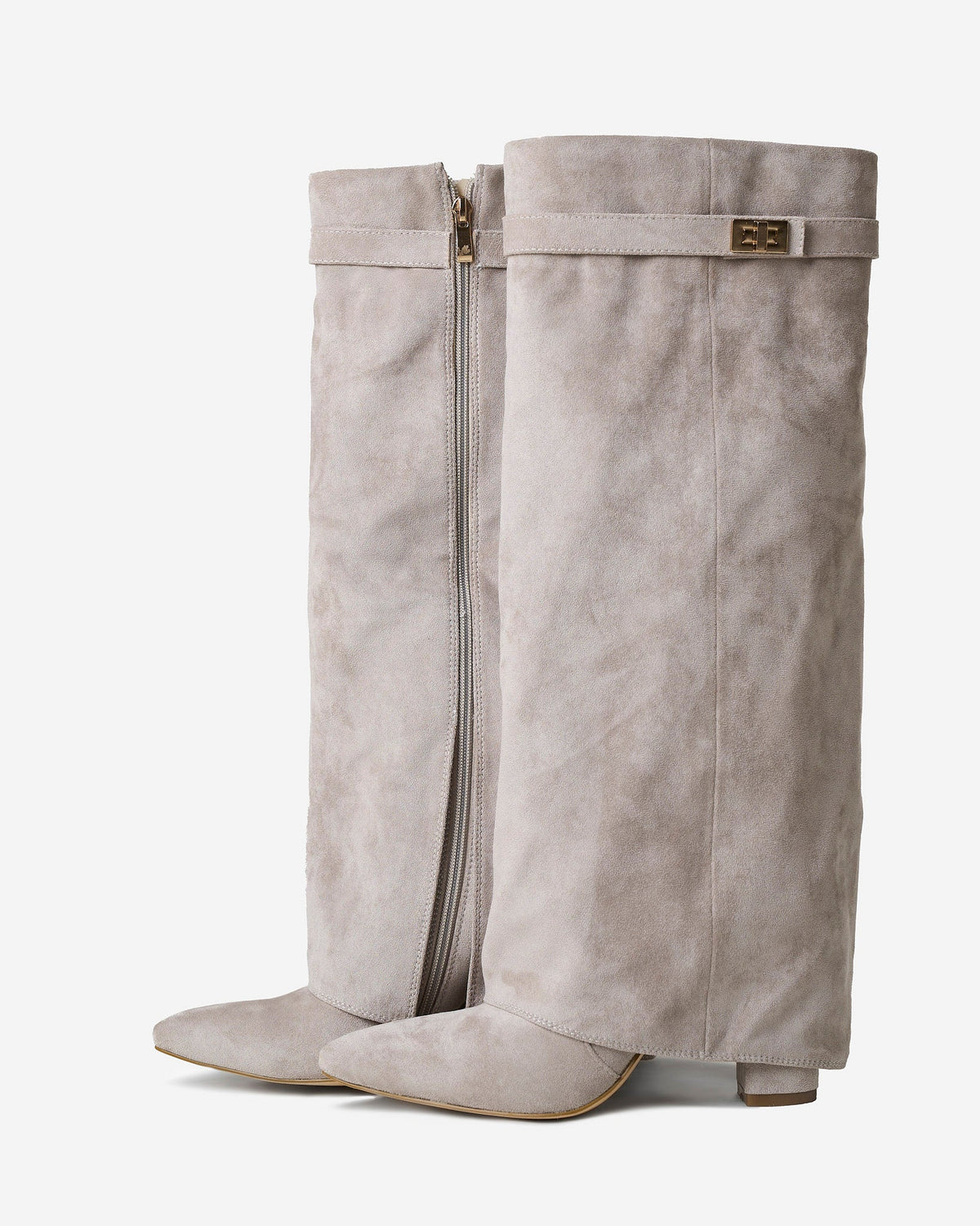 Noelle | Taupe Suede Knee High Boots