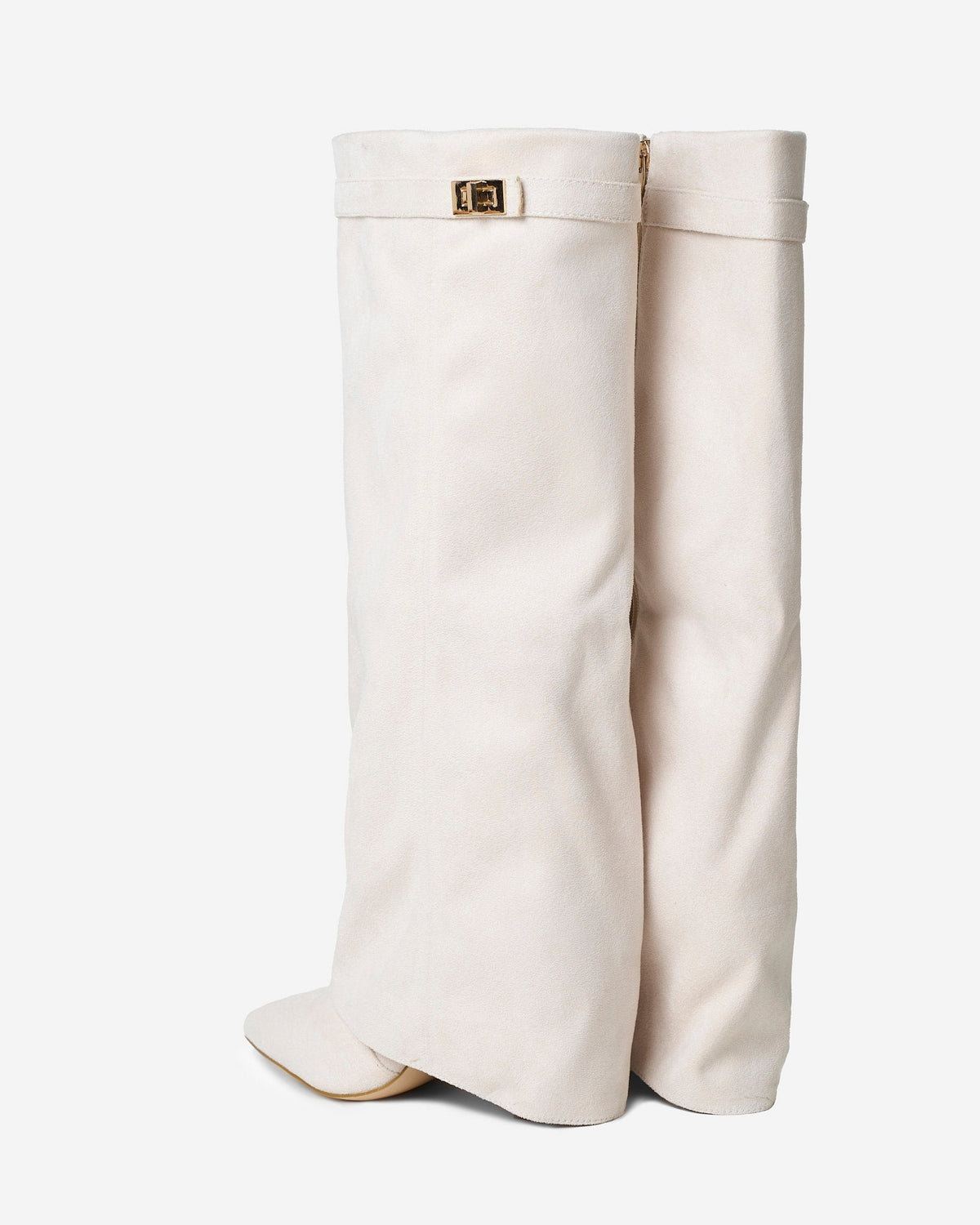 Aurelia | Cream Suede Knee High Boots