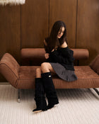 Ottilie | Black Slouchy Suede Knee High Boots