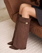 Margot | Dark Brown Suede Knee High Boots