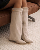 Noelle | Taupe Suede Knee High Boots