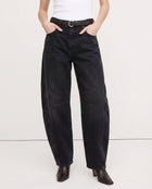Women's Barrel-Leg Jeans Mid-Rise Wide Ankle-Length