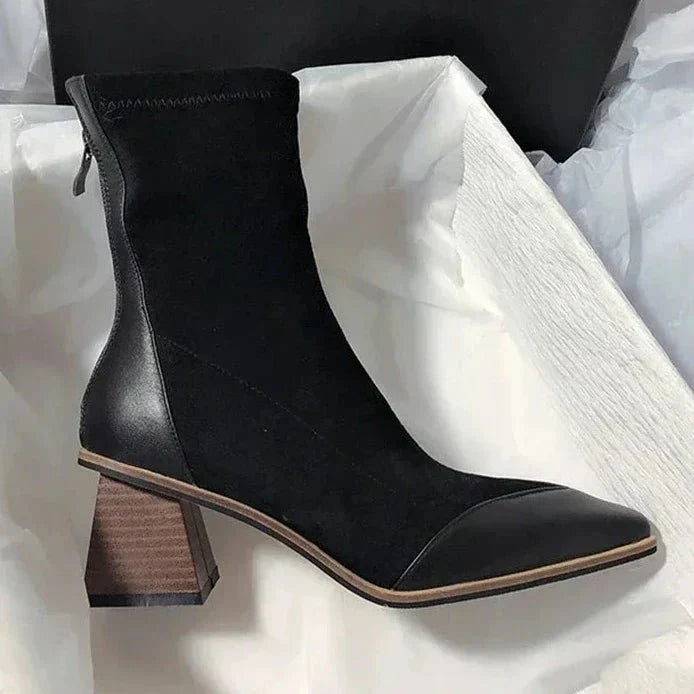 Gwendolyn | Suede Knee High Boots with Pointed Toe