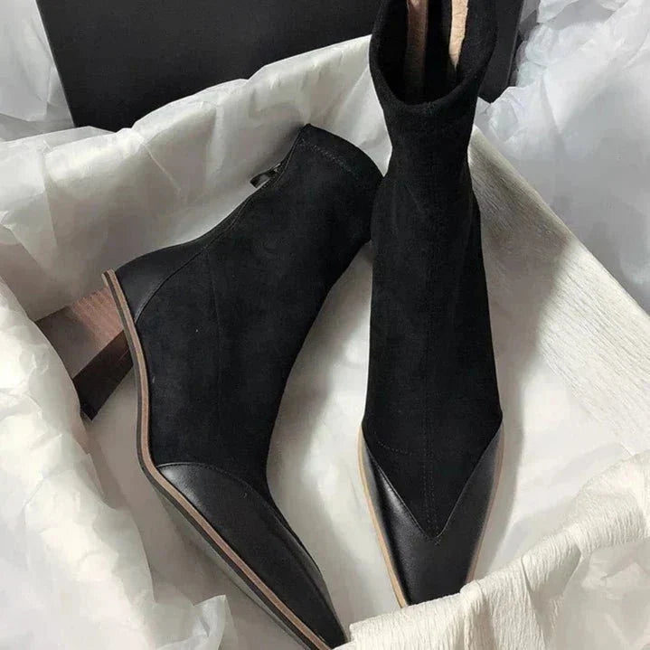 Gwendolyn | Suede Knee High Boots with Pointed Toe