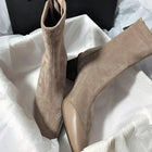 Gwendolyn | Suede Knee High Boots with Pointed Toe