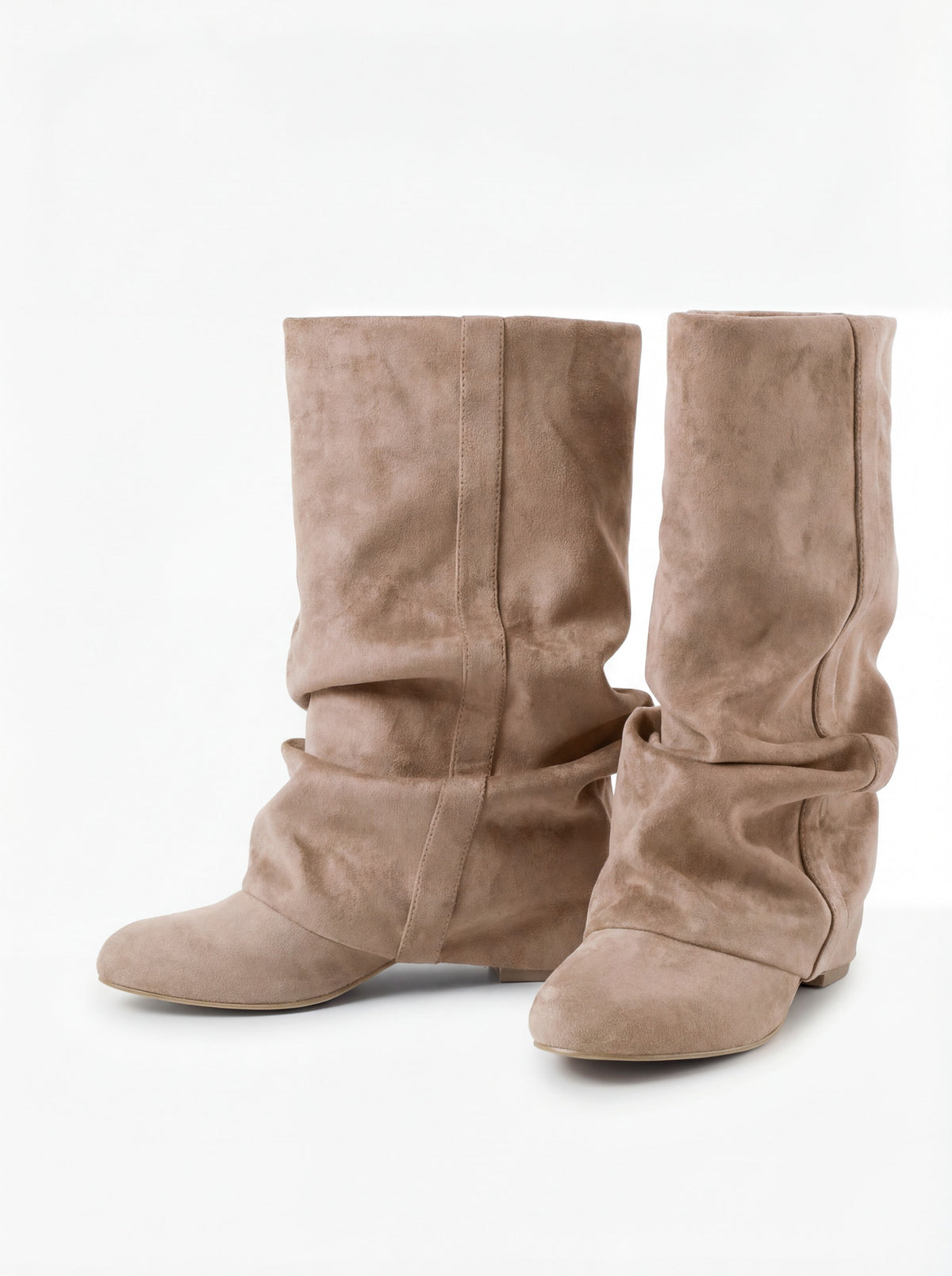 Serena | Beige Slouchy Suede Boots