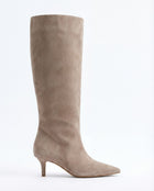 Alba | Beige Suede Knee High Boots
