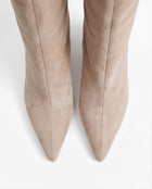 Alba | Beige Suede Knee High Boots