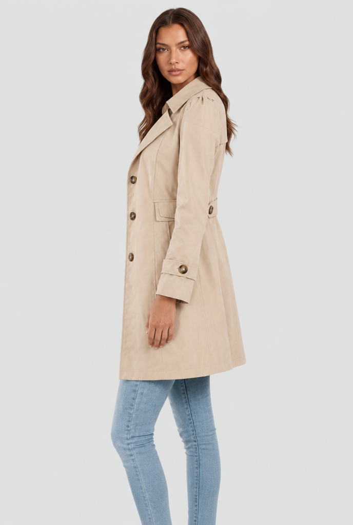 Arden | Cotton Buttoned Trench Coat