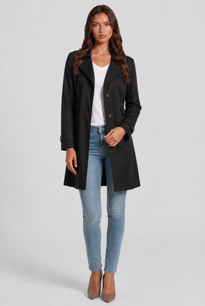 Arden | Cotton Buttoned Trench Coat
