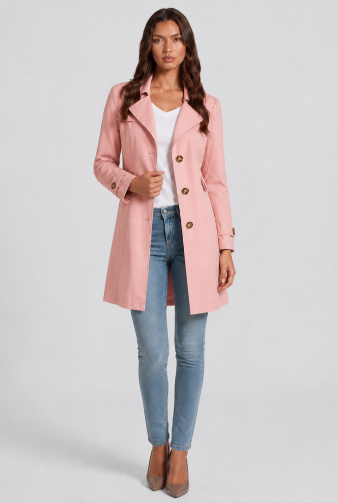 Arden | Cotton Buttoned Trench Coat