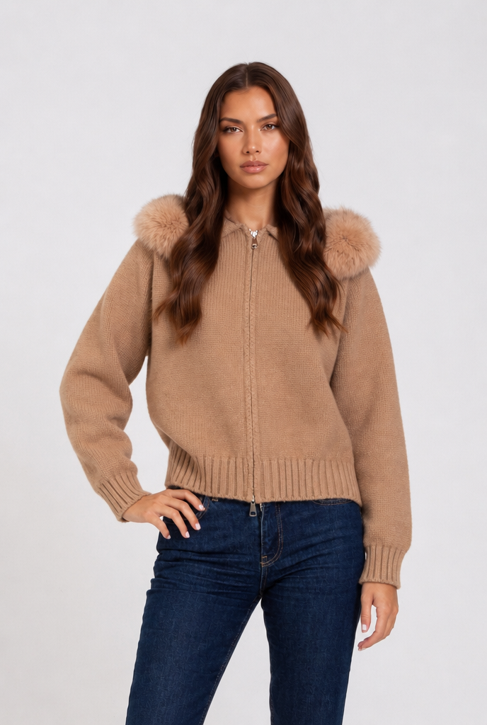Esme | Knit Fur Hooded Coat