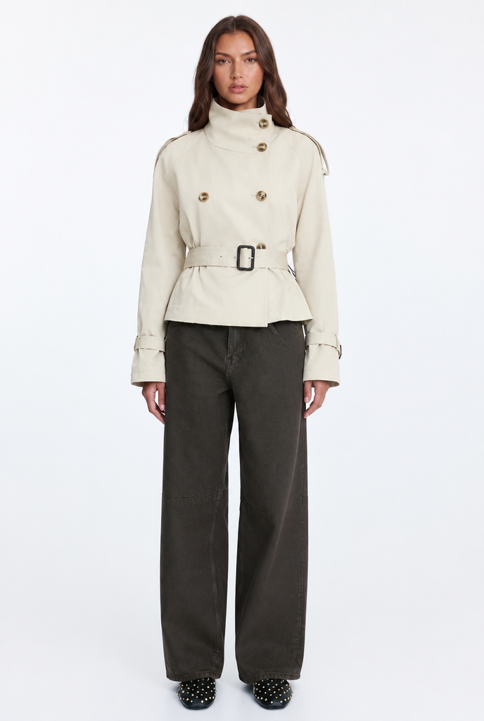 Annelise | Belted Double Breasted Trench Jacket
