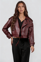 Vesper | Cropped Leather Biker Jacket