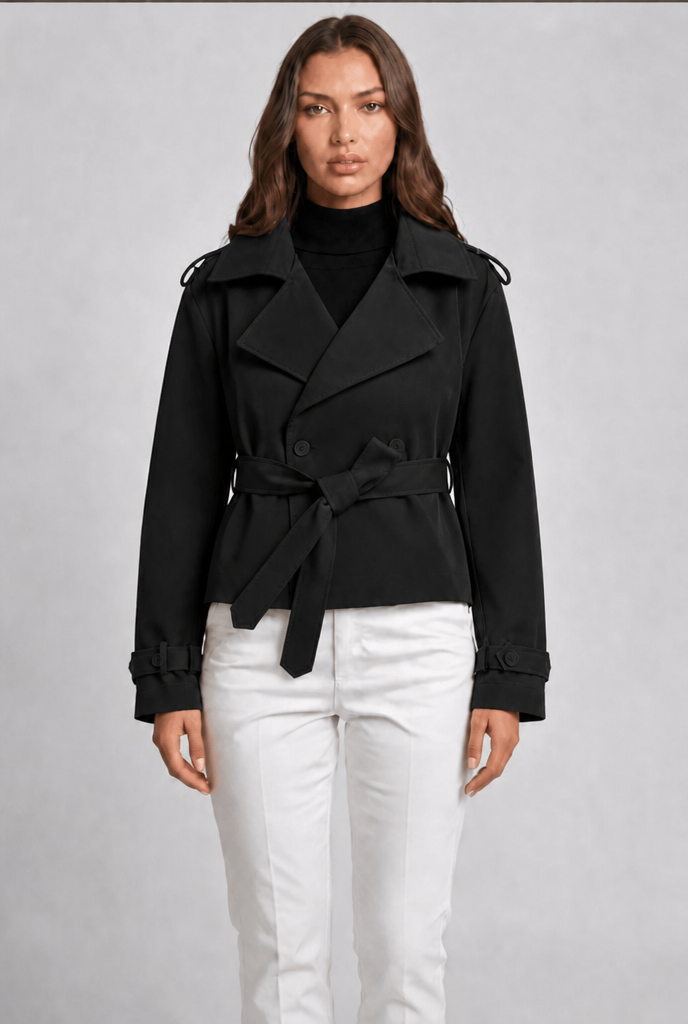 Maeve Cropped Belted Trench Jacket