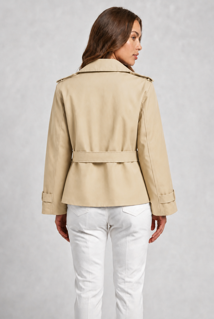 Maeve Cropped Belted Trench Jacket