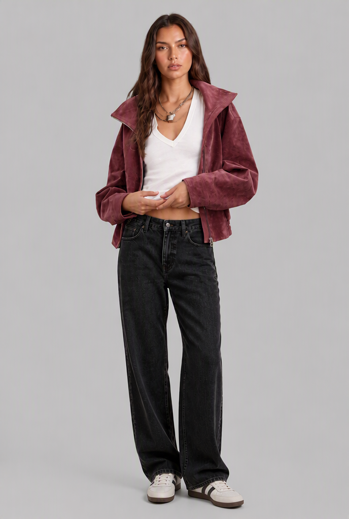Senna | Oversized Suede Bomber Jacket