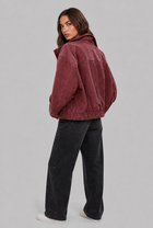 Senna | Oversized Suede Bomber Jacket