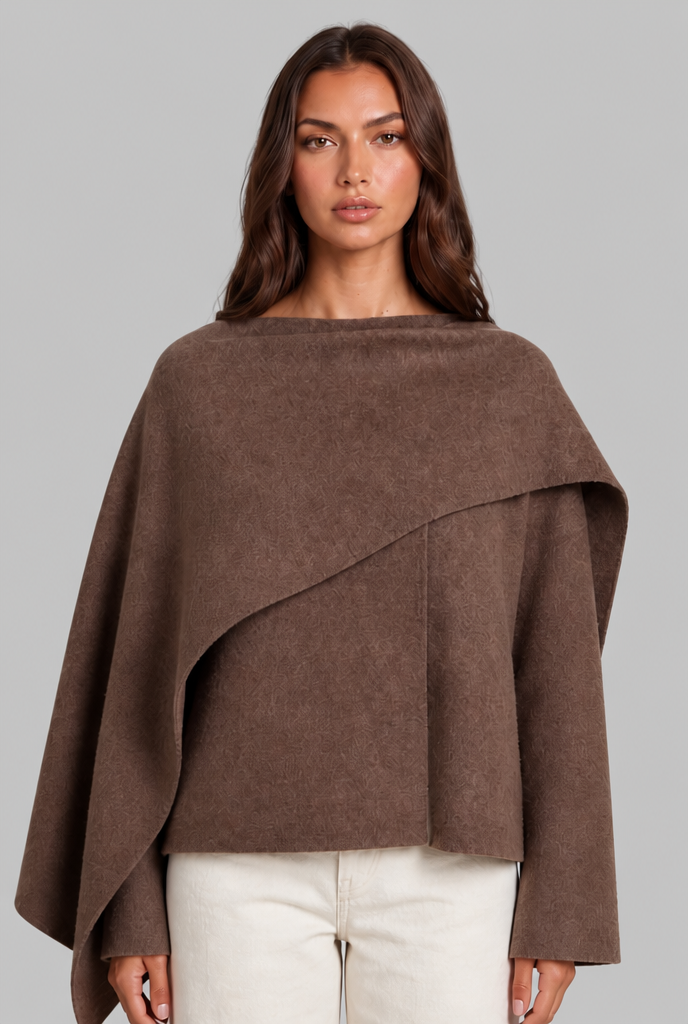Colette | Draped Wool Cape Jacket