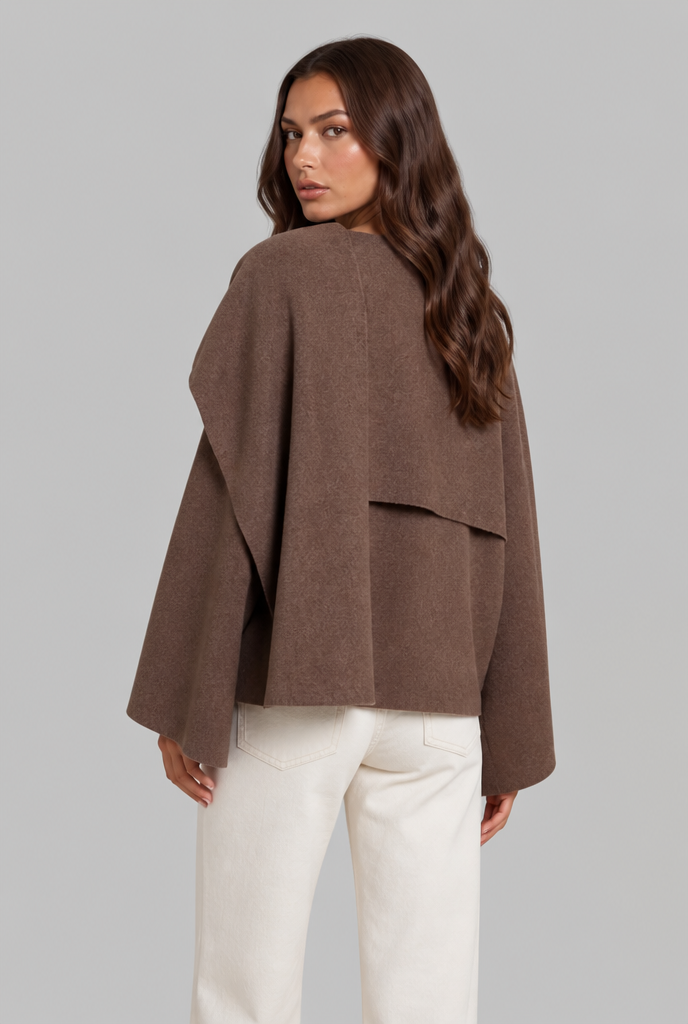 Colette | Draped Wool Cape Jacket