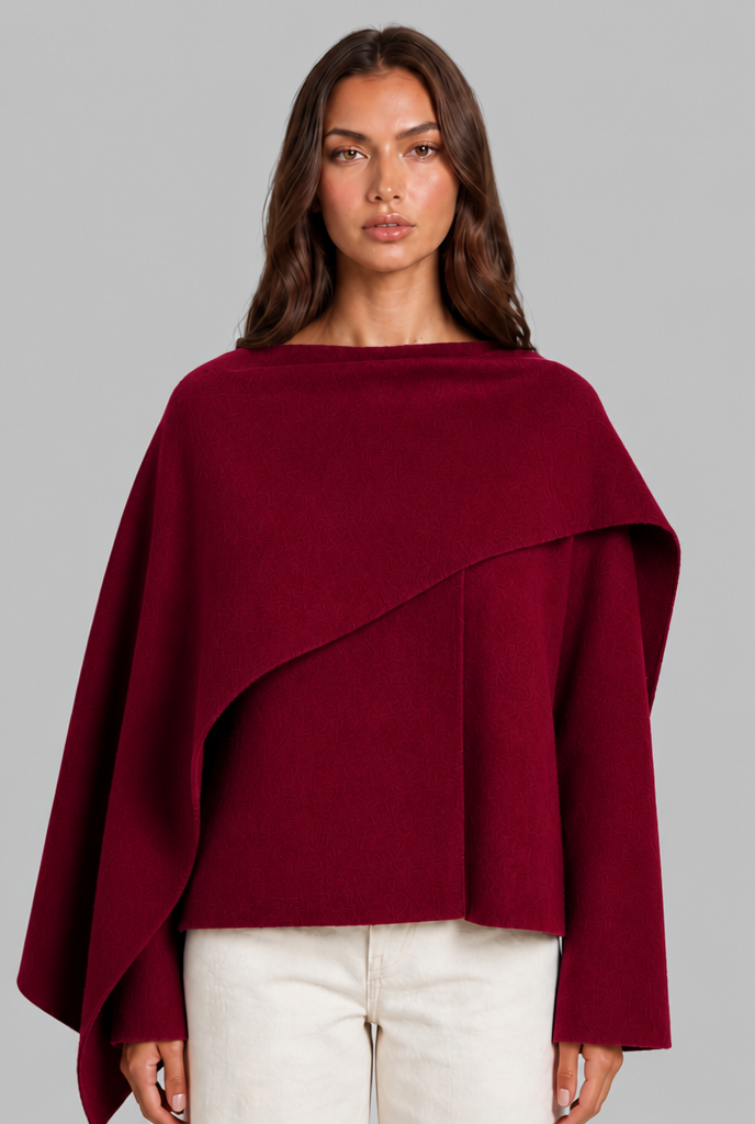 Colette | Draped Wool Cape Jacket