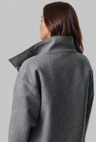 Delphine | Cropped Wool Jacket with Funnel Neck Collar