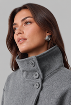 Delphine | Cropped Wool Jacket with Funnel Neck Collar
