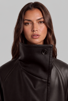 Camille | Cropped Leather Jacket with Belt