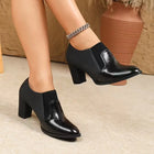 Thea | Pointed Toe Block Heel Ankle Boots with Elastic Side Panels