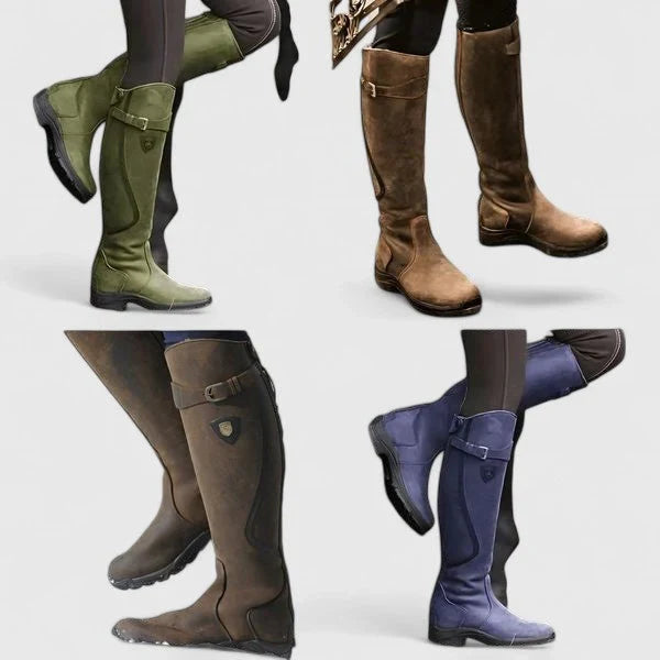 Daphne | Knee High Riding Boots with Buckle Strap