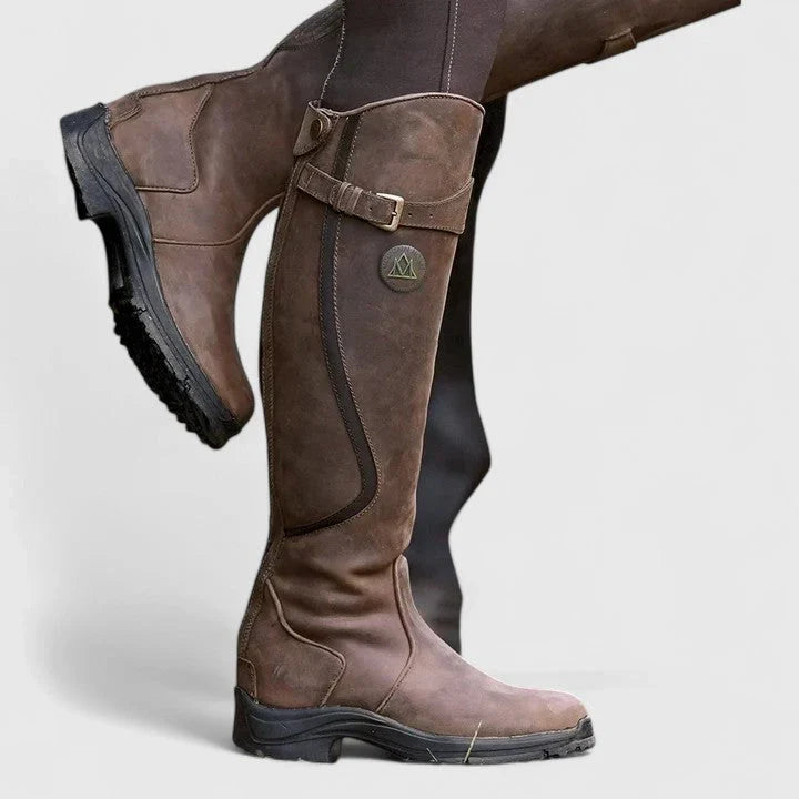 Daphne | Knee High Riding Boots with Buckle Strap
