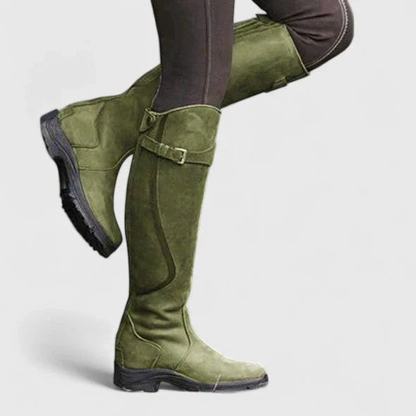 Daphne | Knee High Riding Boots with Buckle Strap
