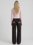 Amelie | Bow Detail Wide Leg Jeans Black