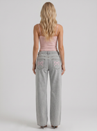 Amelie | Bow Detail Wide Leg Jeans Blue