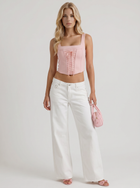 Amelie | Bow Detail Wide Leg Jeans White