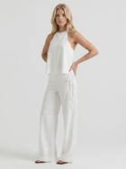 Brielle | High Waist Tie Waist Linen Pants White