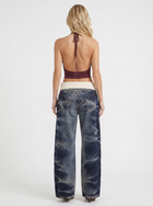 Eden | Fold Over Waist Baggy Jeans Dark Blue