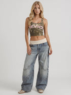 Eden | Fold Over Waist Baggy Jeans Light Blue