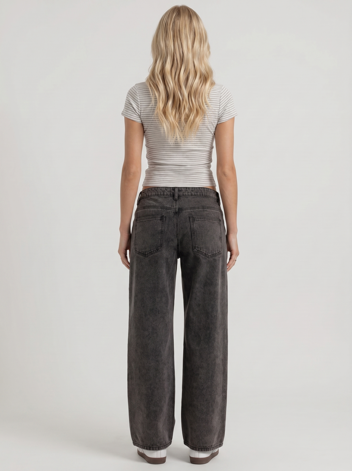 Nora | Low Rise Wide Leg Jeans Black Wash