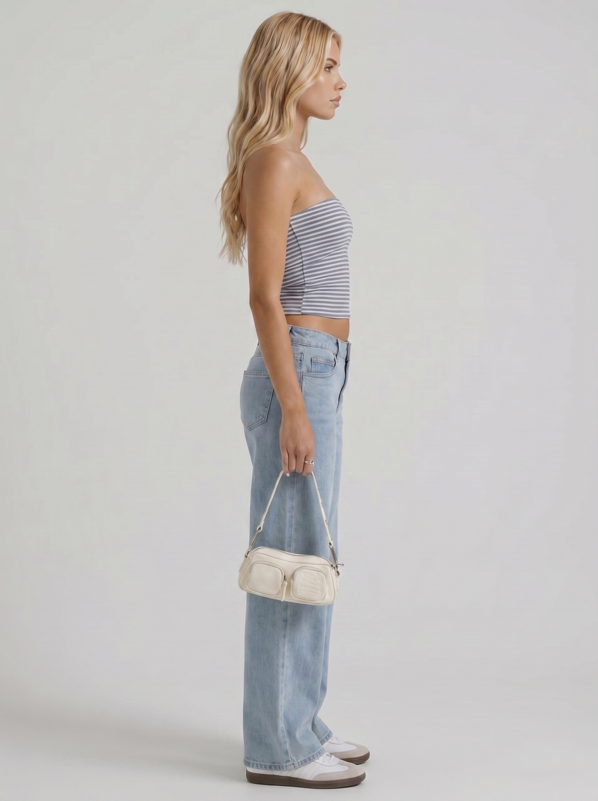 Nora | Low Rise Wide Leg Jeans Blue