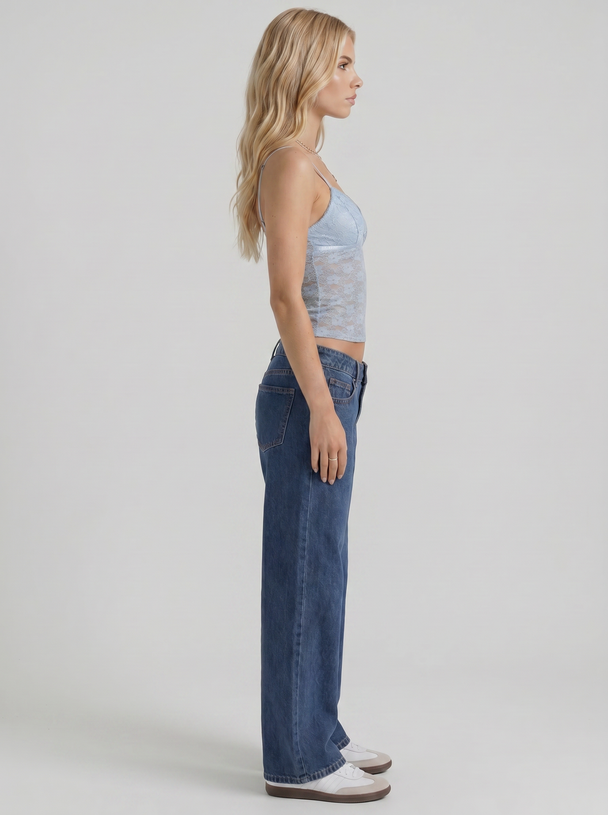 Nora | Low Rise Wide Leg Jeans Blue Wash