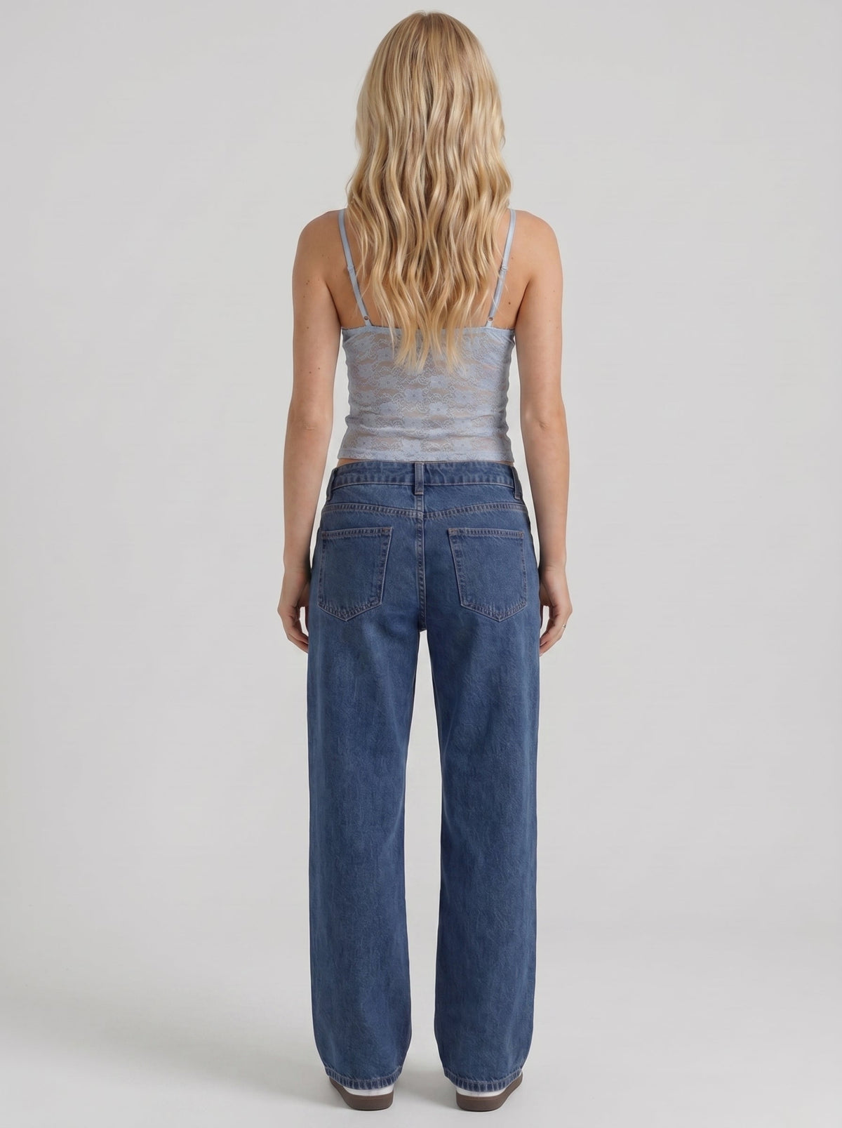 Nora | Low Rise Wide Leg Jeans Blue Wash